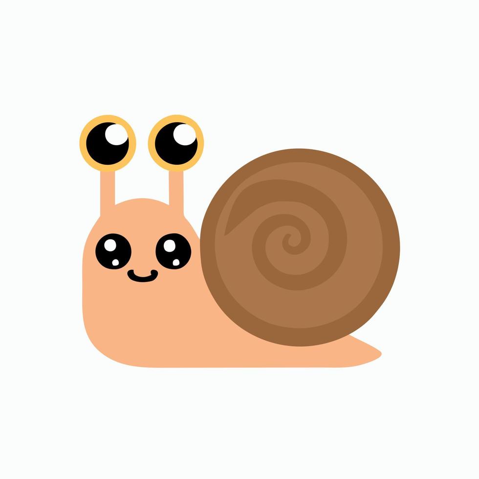 Cute baby snail vector illustration of Happy cartoon animal.