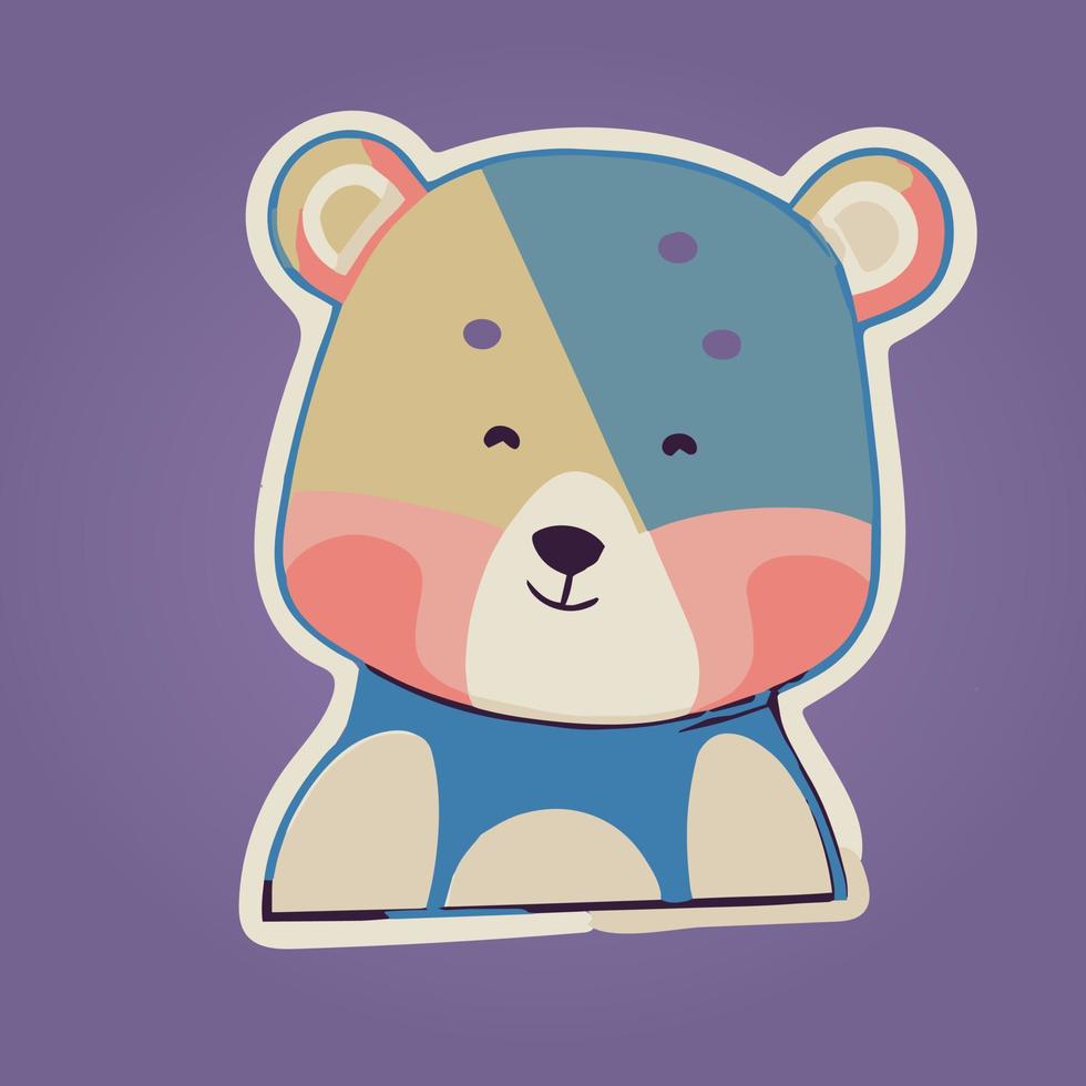 lindo adorable, arte vectorial de oso de peluche. vector