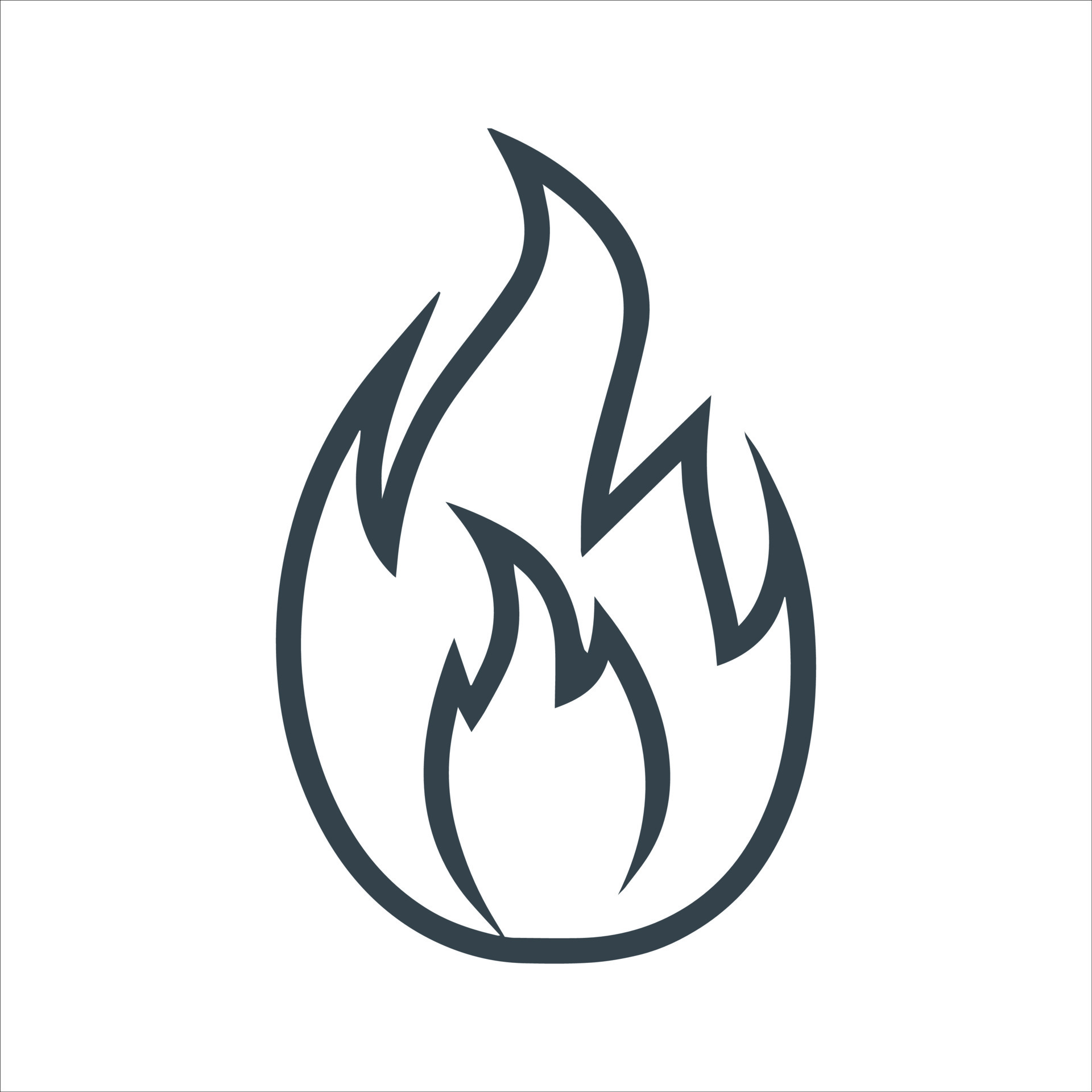 Pictogram of fire emblem, line vector icon flames. 14487507 Vector Art