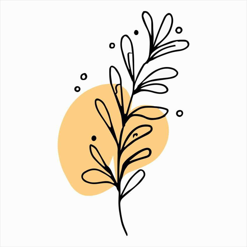 Minimal modern natural floral boho pattern. vector