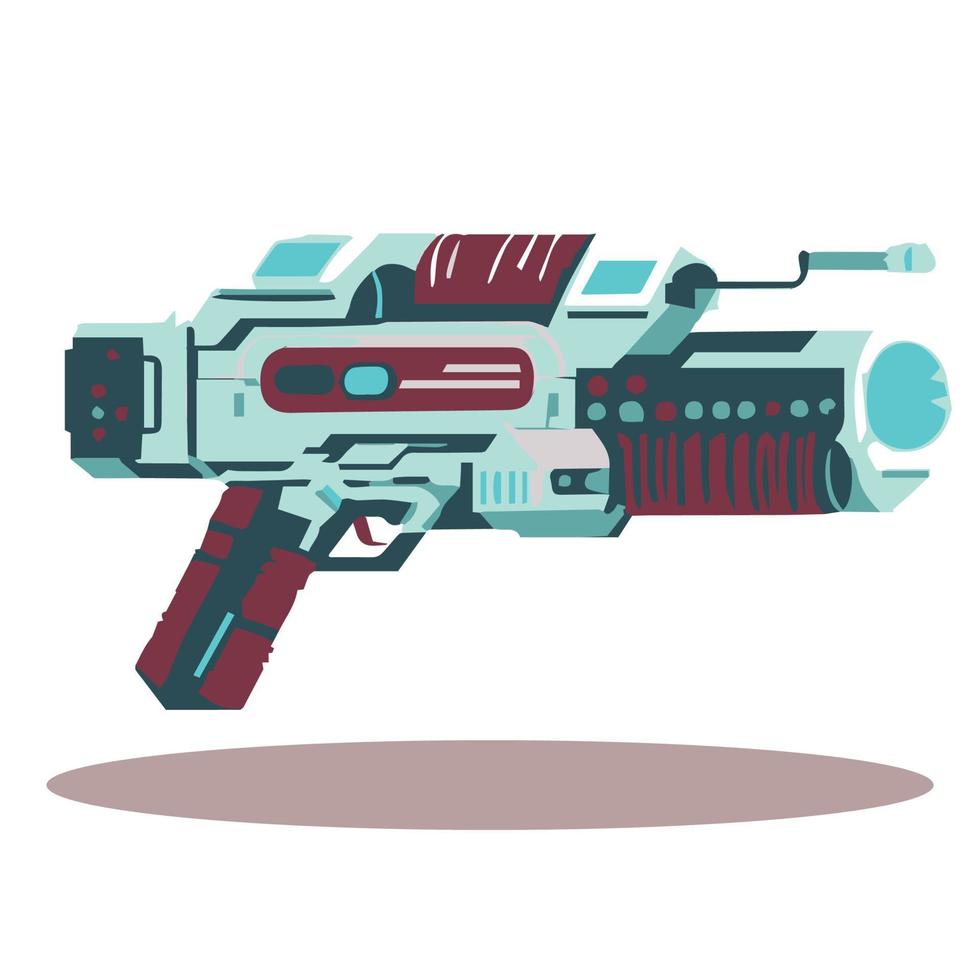 diseño de armas futuristas aisladas para videojuegos. ilustración vectorial de blaster. vector