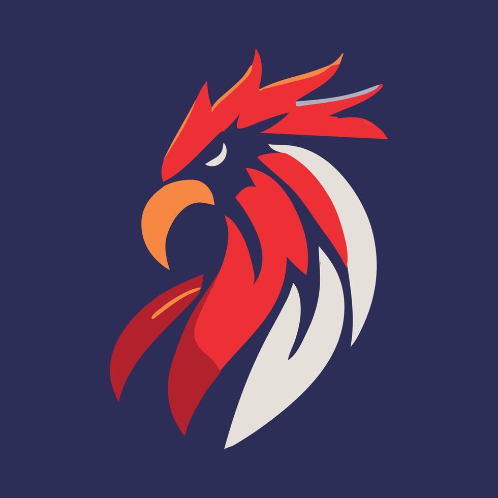 icono de logotipo moderno de gallo. cabeza de gallina aislada. logotipo del equipo deportivo. vector