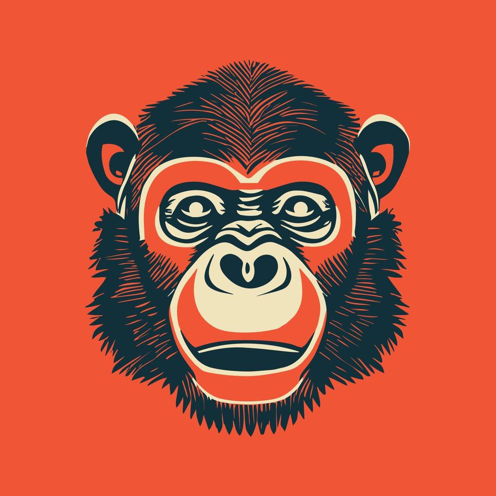 ilustración de vector de logotipo de cabeza de mono