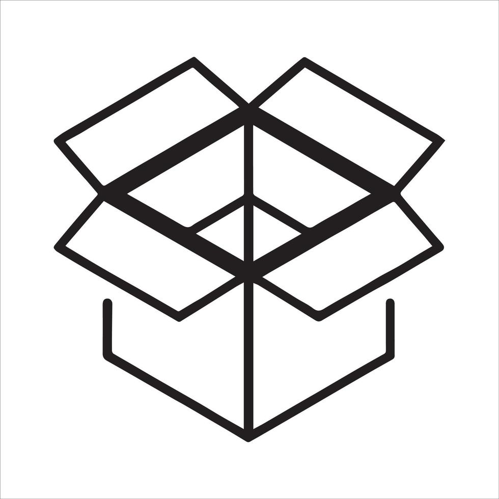 Pictogram box  minimal line icon illustration vector