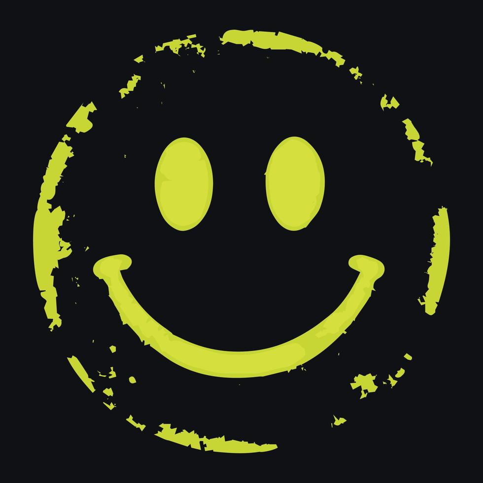 Emoticon grunge isolated spray paint vector illustration.