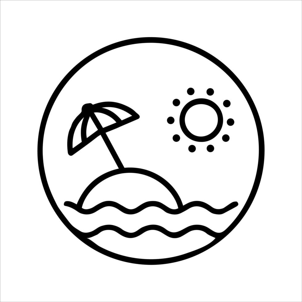 pictograma de playa, ilustración de vacaciones de viaje vector