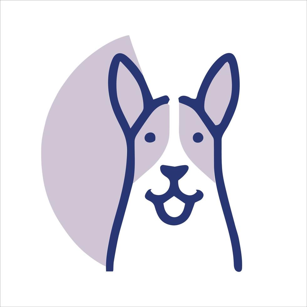 Happy dog pictogram logo in line vector. vector