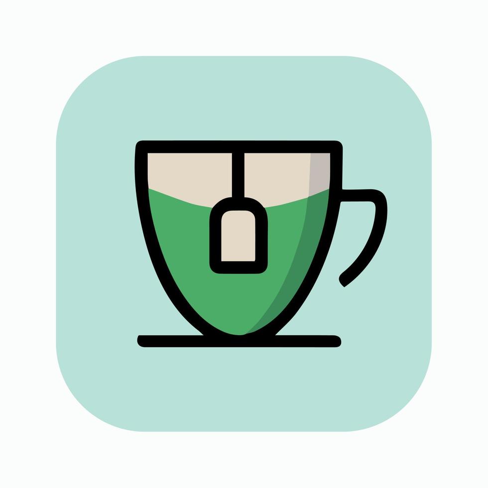 Tea cup logo flat design. vector
