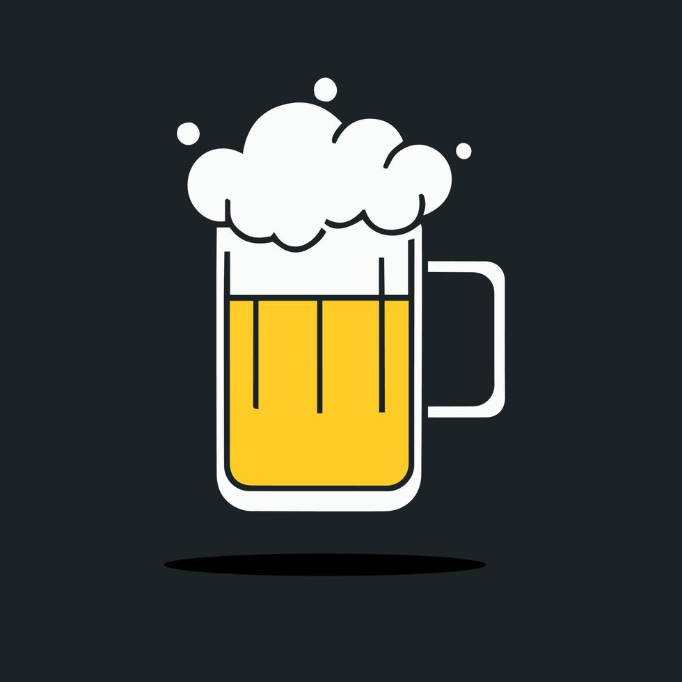 Beer flat illustration logo. vector