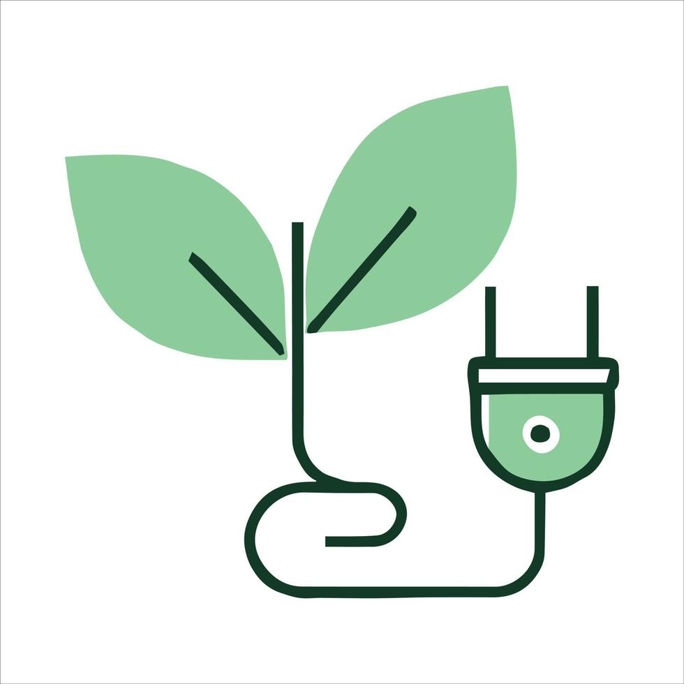 Green energy, renewable, green electricity plant logo icon 14487592