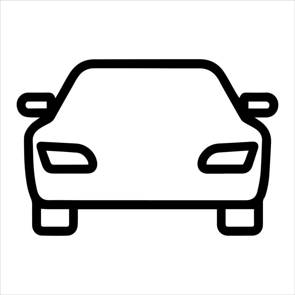 Car pictogram, minimal line icon transportation illustration. vector