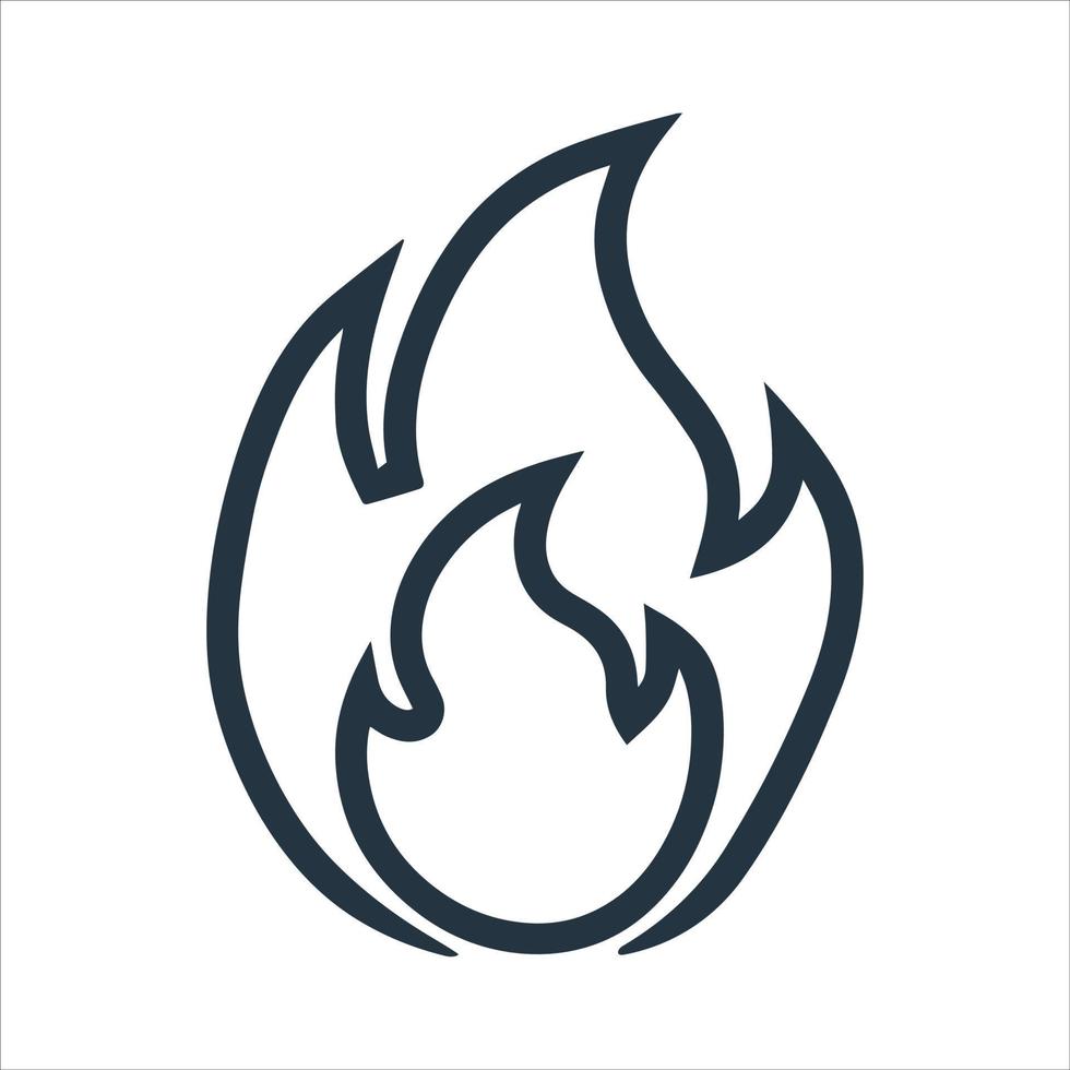 pictograma de emblema de fuego, llamas de icono de vector de línea.