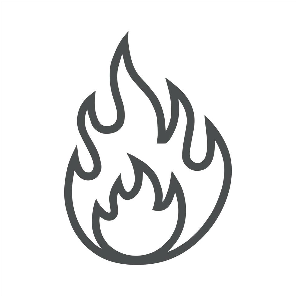 Pictogram of fire emblem, line vector icon flames.