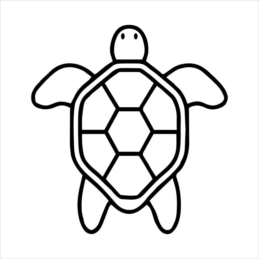 mínimo simple contorno de tortuga arte vectorial de tortuga. vector