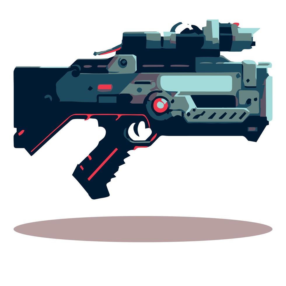 diseño de armas futuristas aisladas para videojuegos. ilustración vectorial de blaster. vector