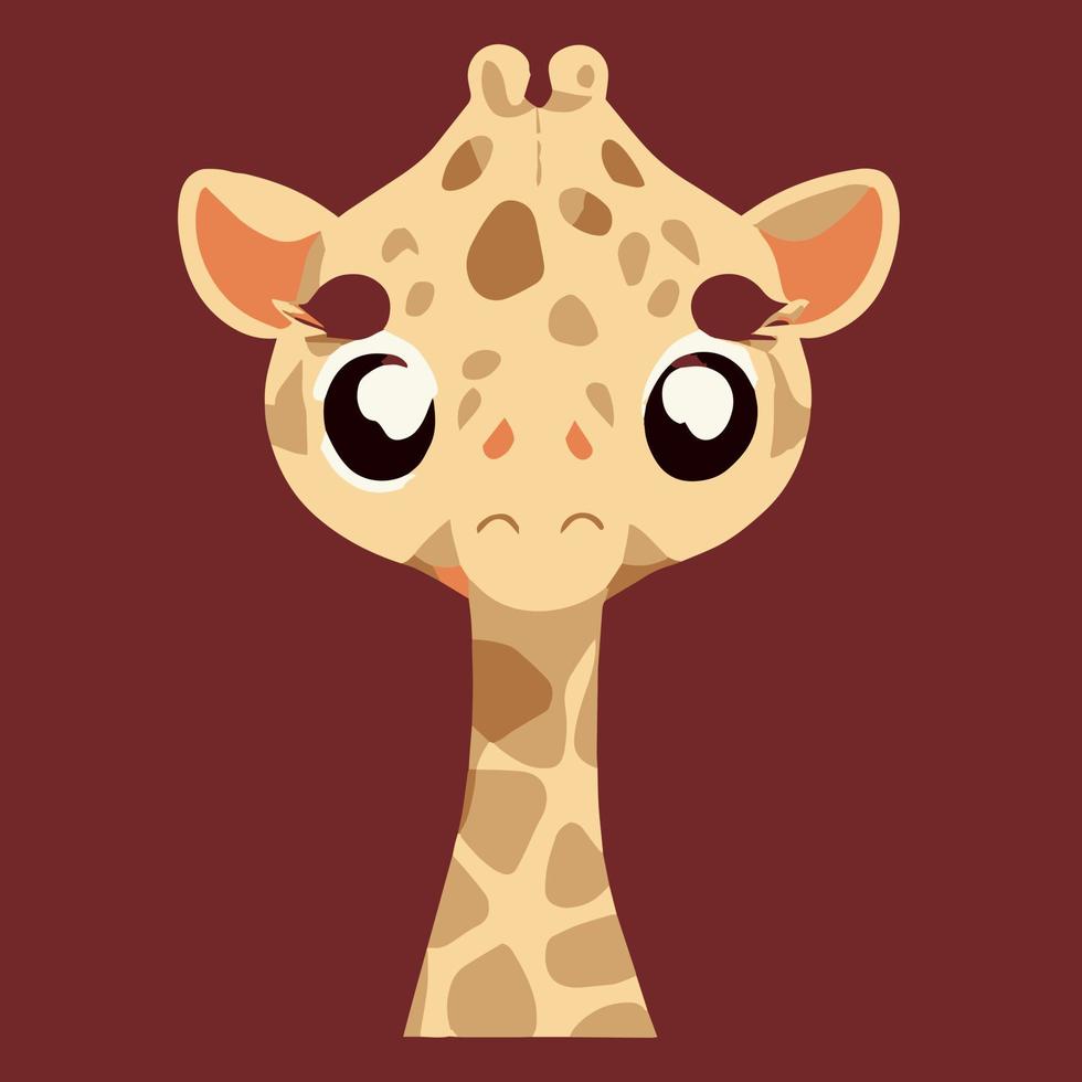 Cute giraffe cartoon vector illustration.