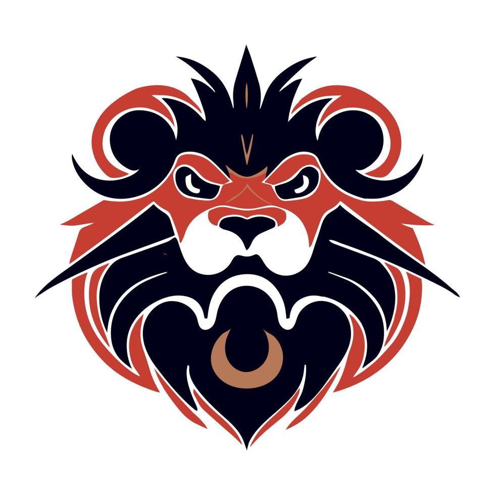 ilustración del logotipo de león para el emblema de la mascota del equipo deportivo. vector