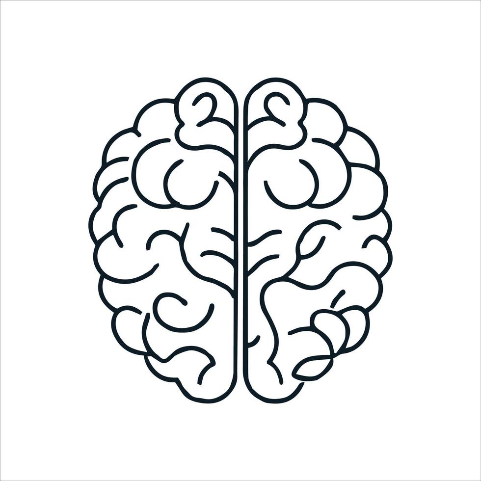 Brain pictogram thinking icon, line vector logo of creative intelligence