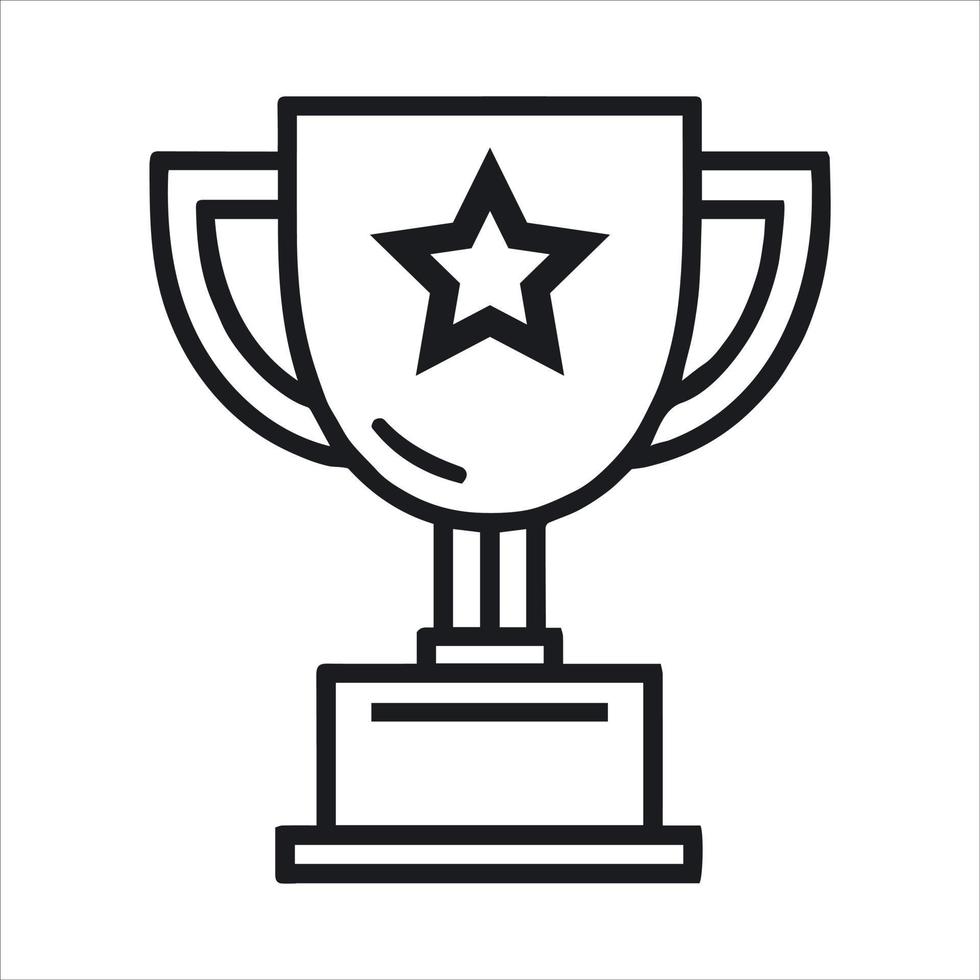 Pictogram of trophy. Minimal line icon illustration vector