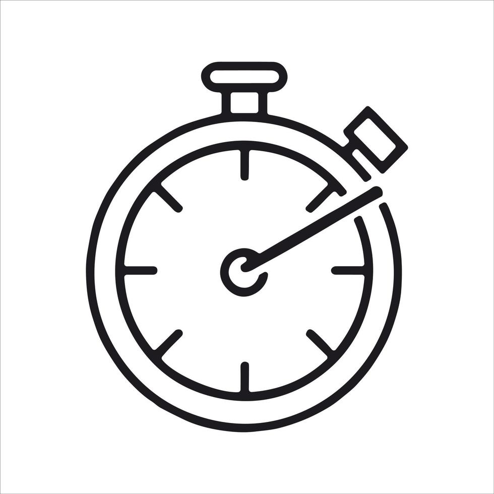 Stopwatch pictogram minimal line icon illustration vector