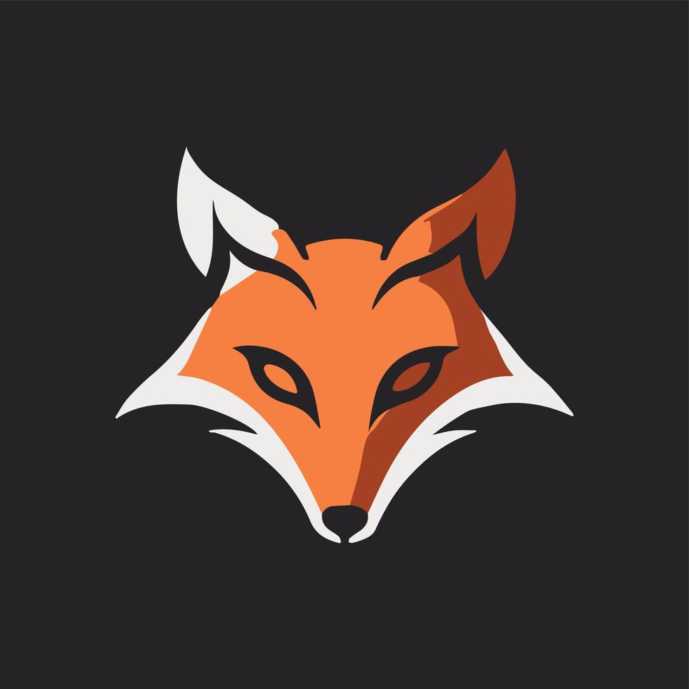 Clean modern fox logo. Simple minimal animal vector icon.