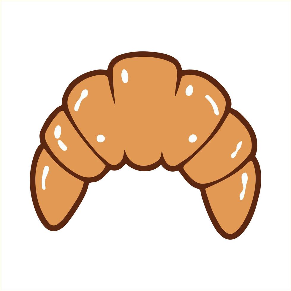 Croissant flat vector illustration traditional french pastery