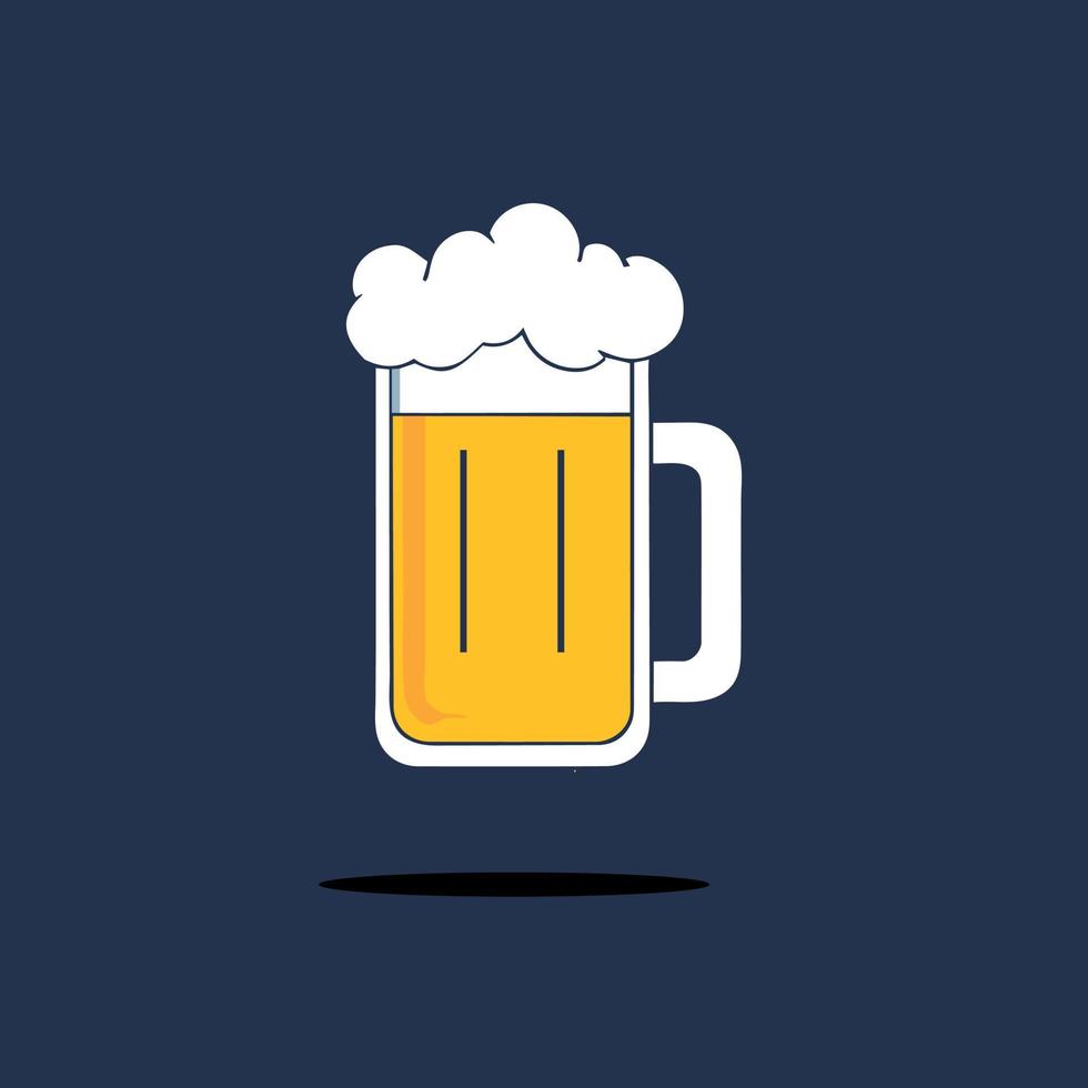 Beer flat illustration logo. vector