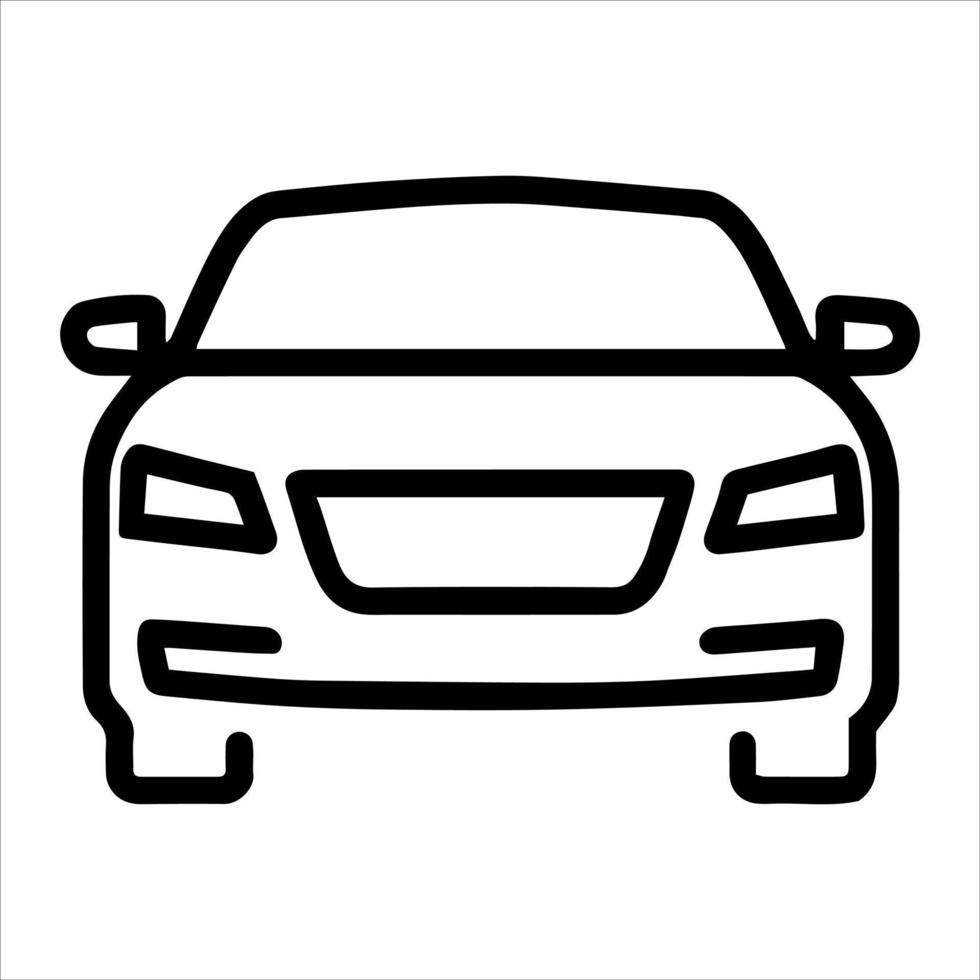 Car pictogram, minimal line icon transportation illustration. vector