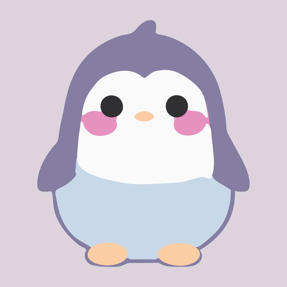 lindo pingüino adorable, ilustración de dibujos animados de un animal bebé divertido y feliz. vector