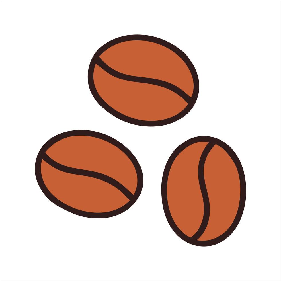ilustración mínima simple del logotipo de los granos de café. vector