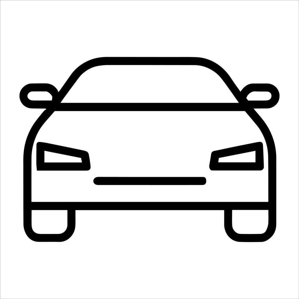 Car pictogram, minimal line icon transportation illustration. vector