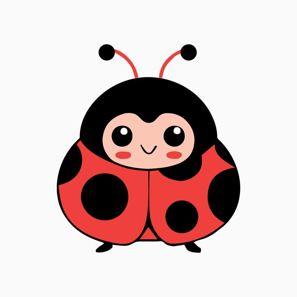 Cute adorable baby ladybug vector illustration for kids.