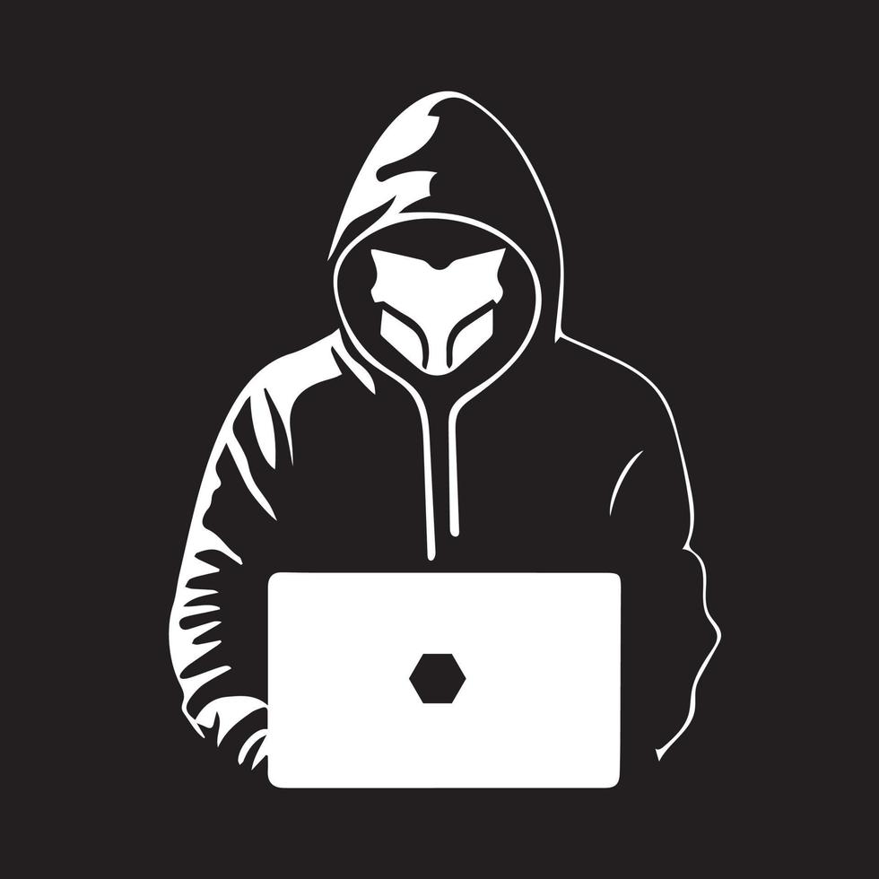 Hacker logo simple minimal vector illustration 14487777 Vector Art at ...