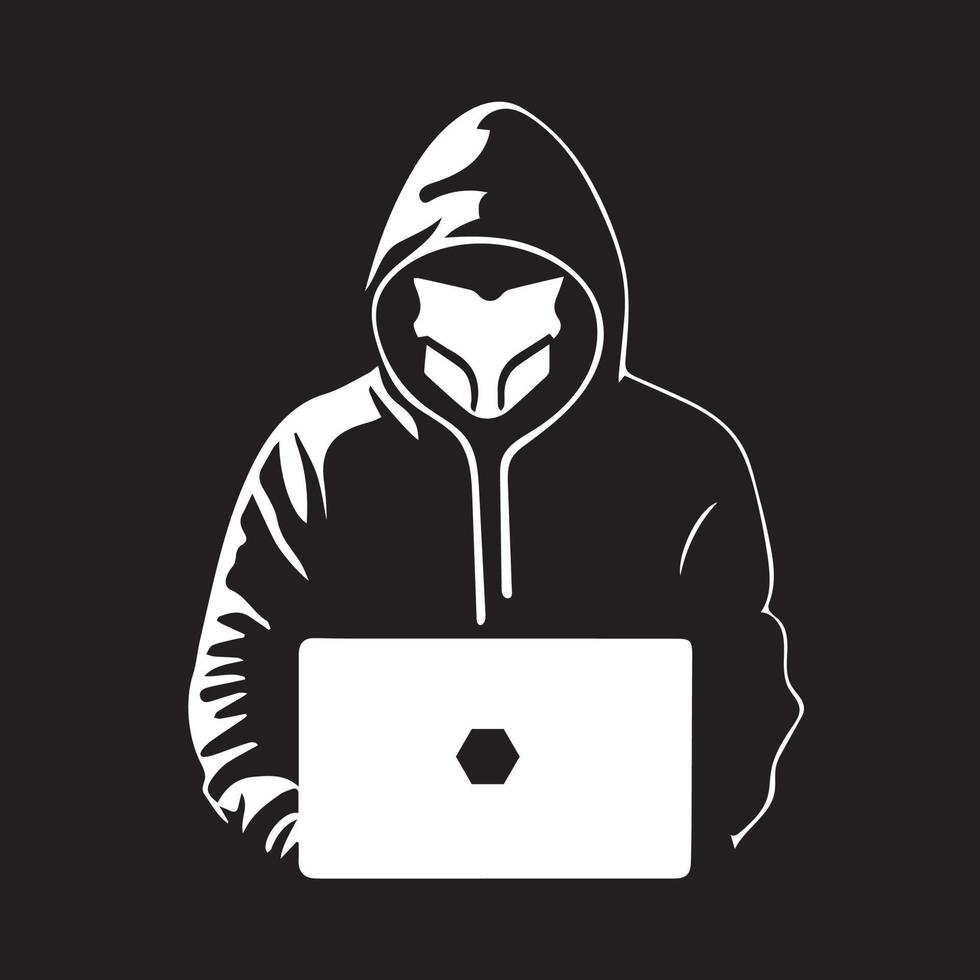 logotipo de hacker simple ilustración vectorial mínima vector