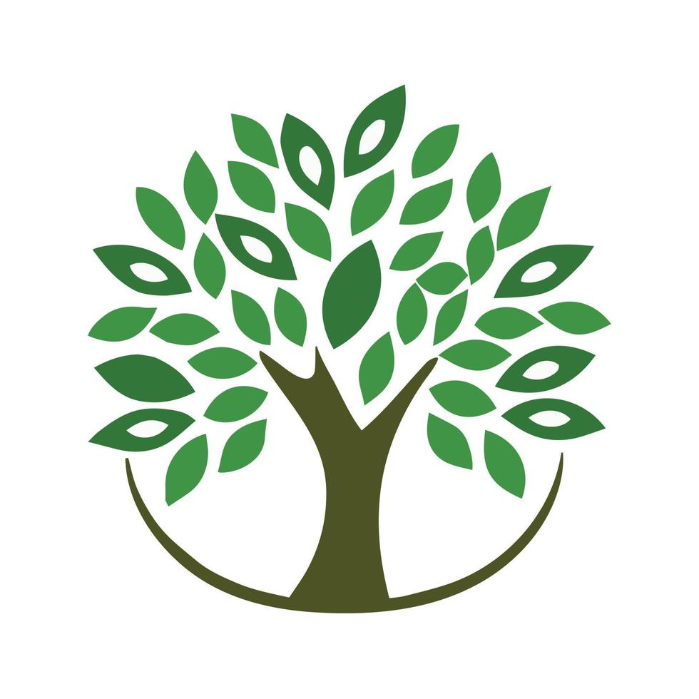 logotipo de árbol de la naturaleza ecológica verde. vector