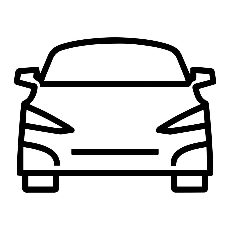 Car pictogram, minimal line icon transportation illustration. vector