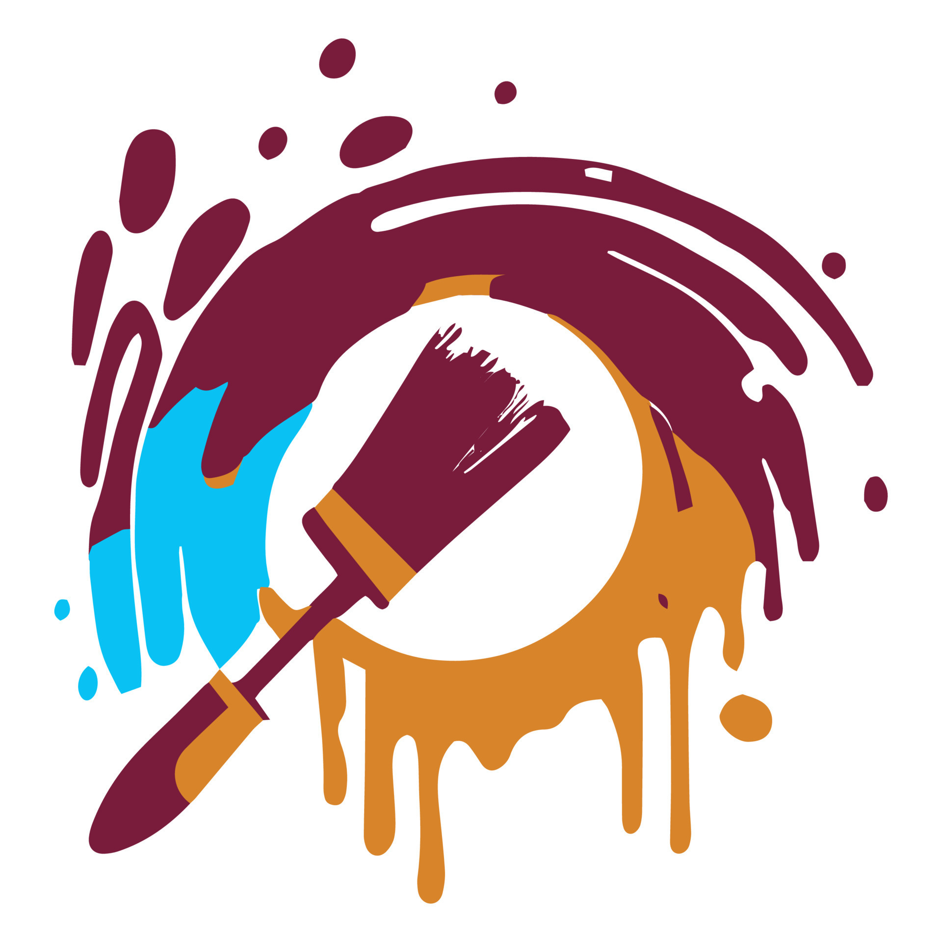 Brush vector logo illustration. Isolated colorful paint icon 14487834