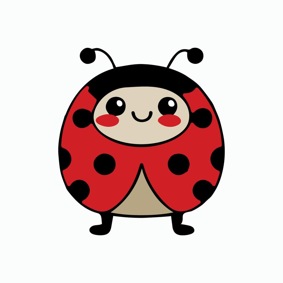 Cute adorable baby ladybug vector illustration for kids.