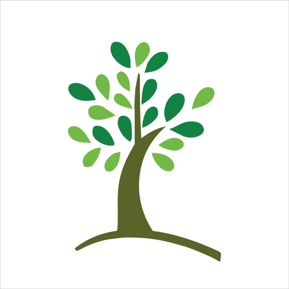 Ilustración del logotipo del árbol de una empresa ecológica, planta en la naturaleza. vector