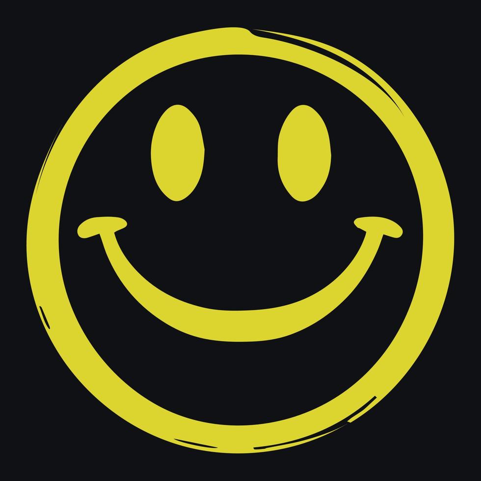 Emoticon grunge isolated spray paint vector illustration.