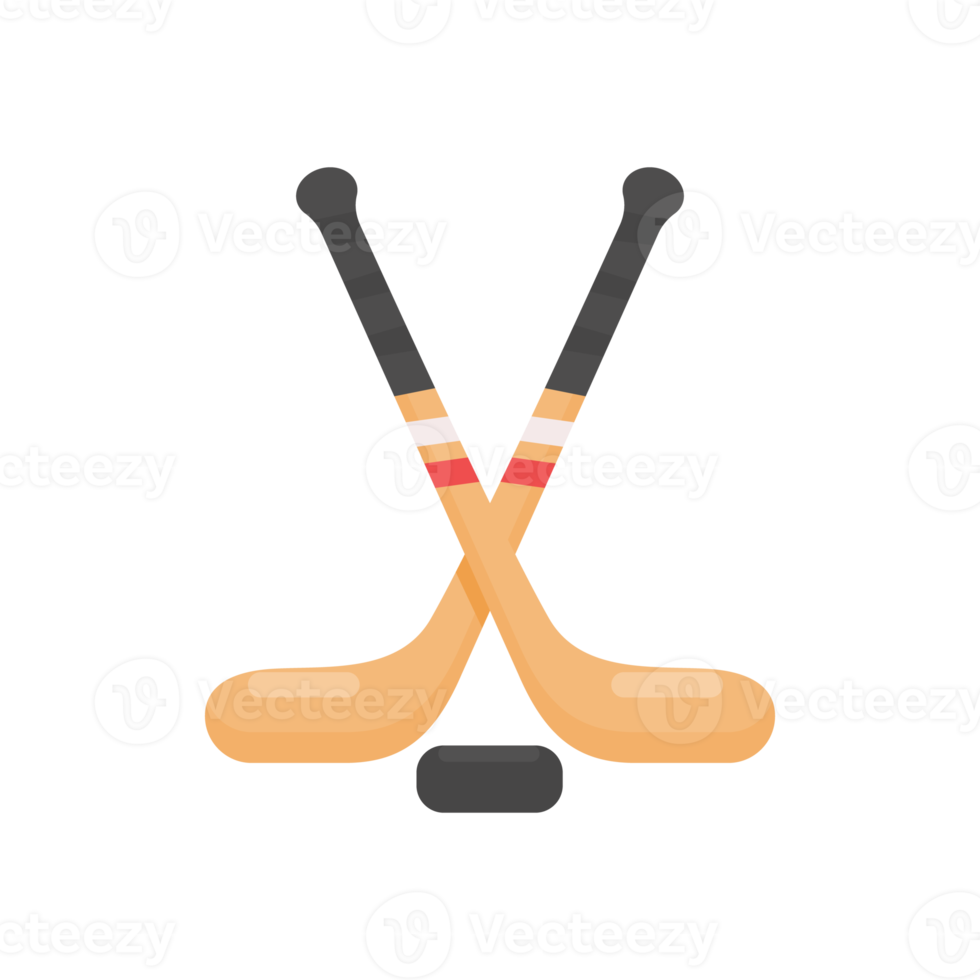 hockey stick and ball Equipment for playing sports on ice. png