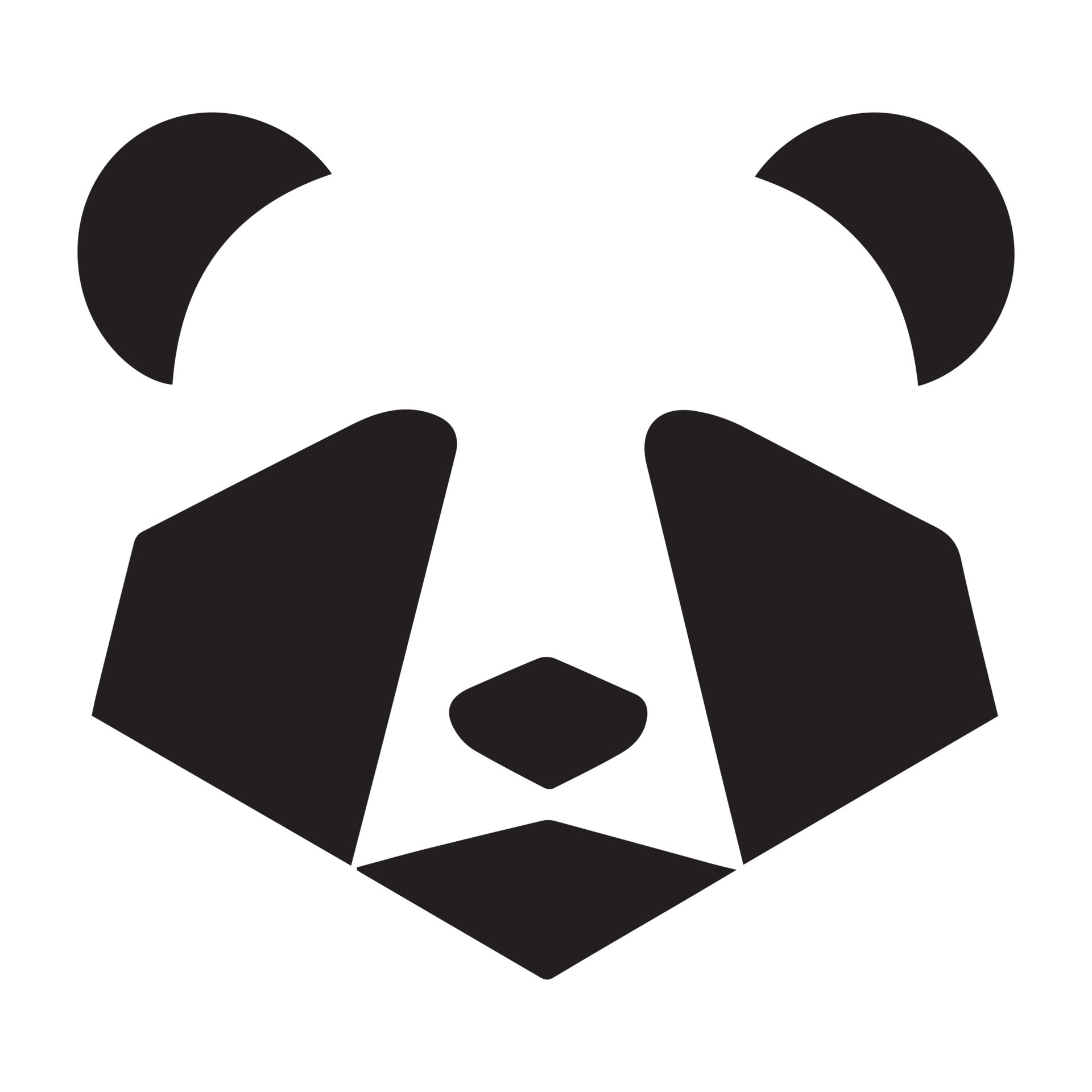 Modern panda logo. Minimal clean icon for company. 14487894 Vector Art ...