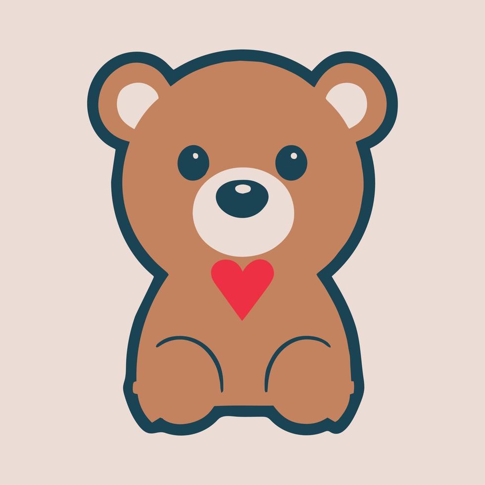 Cute adorable baby bear vector art.