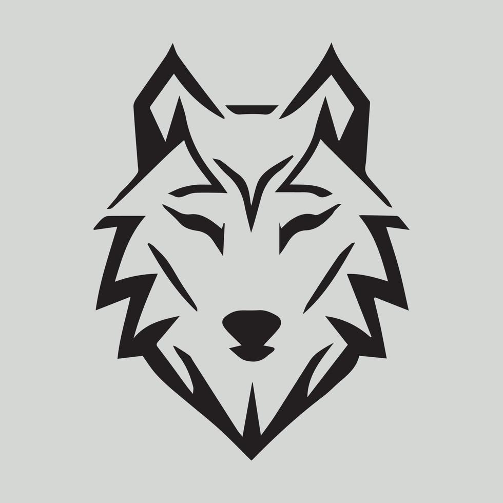 Clean modern wolf logo. Simple minimal animal vector icon.