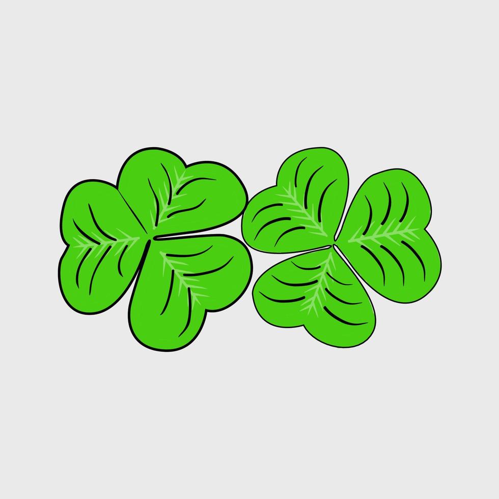 Lucky Clover Leaf Hand Drawing Illustration vector