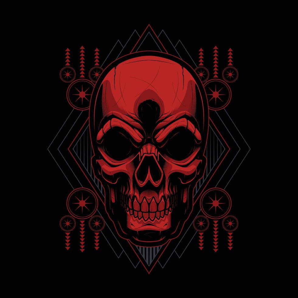 Skull with a Geometry Background vector