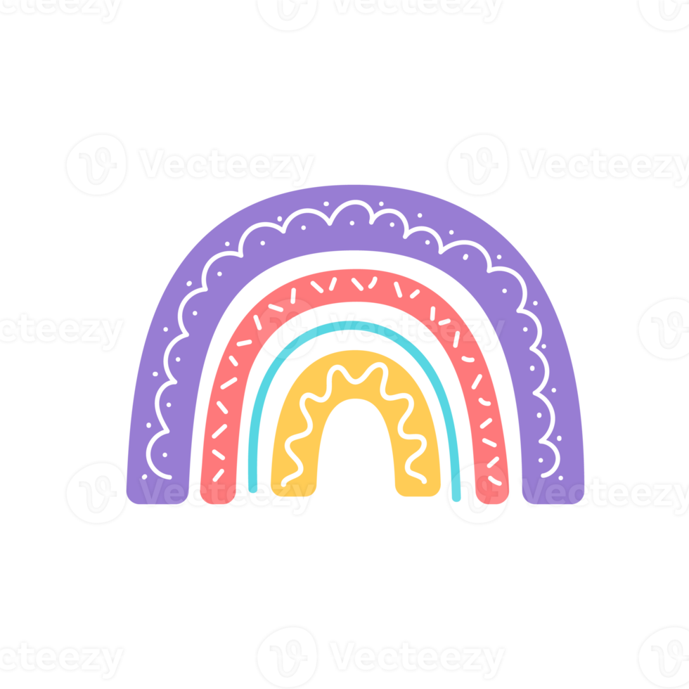 boho regnbåge. pastell hand målad regnbåge för barnkammare vägg dekoration png