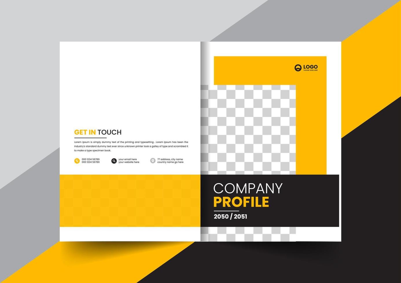 folleto de perfil de empresa corporativa diseño de concepto de diseño de portada de propuesta de folleto de informe anual vector