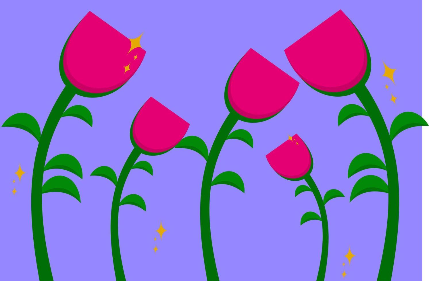 minimalistic cute flower illustration with transparent screen vector