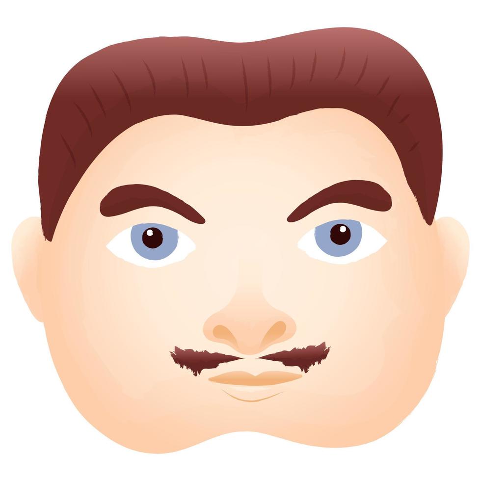 Faces watercolor effect mustachioed man vector